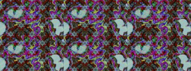 Mavi ve nötr renklerde çiçekler. Çiçek süslemeli çizim deseni. Raster illüstrasyonu.