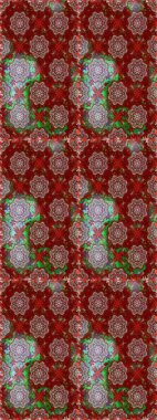 Miles Fleur, süslü püslü bir süs. Kusursuz bir geçmişi var. Tomurcukları papatya çiçekleri olan sevimli bir çiçek deseni. Eski usul. Raster illüstrasyonu. Kumaş, tekstil ve duvar kağıdı baskısı için..