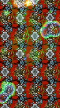 Çiçek arkaplanlı soyut zarafet eskiz deseni. Raster Güzel kumaş deseni.