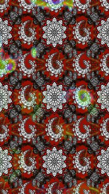 Gri ve kahverengi renkli çiçekler. Renkli Yaz Temalı eskiz kalıbı. Raster Illustrasyon 'daki Çiçek Deseni' nin son moda çizimi. Düz Çiçek Elementleri Tasarımı.