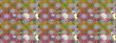 Raster illüstrasyonu. Gri ve kahverengi renkli çiçekler. Küçük çiçekte sevimli çiçek deseni var..