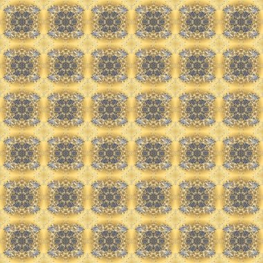 Bej, sarı ve gri renklerde altın element. Klasik barok çiçekli, bej, sarı ve gri üzerine altın desenli. Süslü raster dekorasyonu. Lüks, kraliyet ve Viktorya dönemi konsepti.