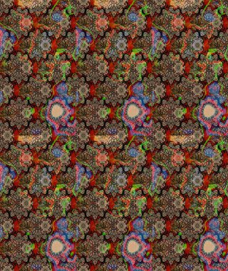 Raster illüstrasyonu. Çiçekli, yapraklı, çiçek desenli eskiz. El çizimi.