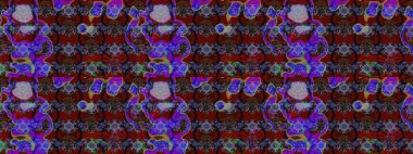 Süslü kumaş deseni. Raster illüstrasyonundaki çiçek desenli çizim. Düz Çiçek Elementleri Tasarımı. Renkli Bahar Teması çizim şablonu.