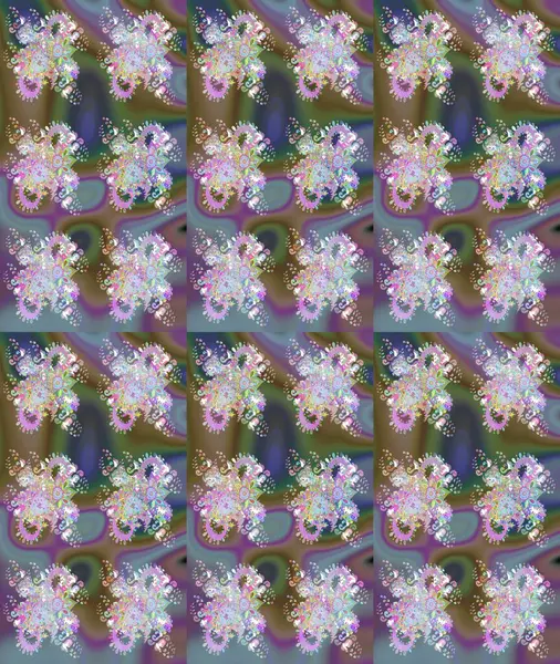 Renkli Bahar Teması eskiz kalıbı. Chichi 'nin kumaş kalıbını çiz. Raster illüstrasyonu. Düz Çiçek Elementleri Tasarımı. Çiçek deseni.