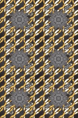 Altın desenli gri, kahverengi ve bej renklerde altın elementler. Geleneksel oryantasyon süsü. Klasik klasik klasik arka plan. Kusursuz klasik raster altın desenli.