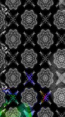 Düz Çiçek Elementleri Tasarımı. Renkli Yaz Temalı eskiz kalıbı. Raster Illustrasyon 'daki Çiçek Deseni' nin son moda çizimi. Siyah renkte çiçekler.