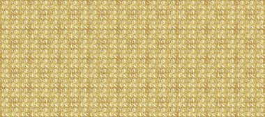 Tekrarlayan elementlerle soyut arkaplan oluşturun. Raster illüstrasyonu. Tarafsız, bej ve altın elementli sarı renklerde altın pürüzsüz desen. Kusursuz, klasik altın desen..