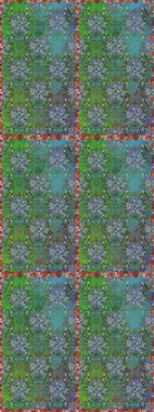 Renkli Bahar Temalı Kusursuz Arkaplan. Asya tekstil tarzında. Raster illüstrasyonu. Kusursuz çiçek deseni. Güzel kumaş deseni. Düz Çiçek Elementleri Tasarımı.