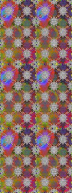 Gri ve kahverengi renkli Asya tekstili. Raster illüstrasyonu. Kusursuz çiçek deseni.