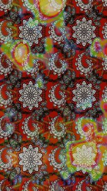 Moda baskısı, albüm, ambalaj kağıdı ve duvar kağıdı için zarif dekoratif süslemeler. Renkli şirin çiçekler. Küçük çiçekli basit bir çiçek çizimi. Raster illüstrasyonu.