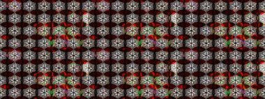 Siyah renkli çiçekler. Renkli Bahar Teması eskiz kalıbı. Sevimli çiçek raster deseni. Düz Çiçek Elementleri Tasarımı.