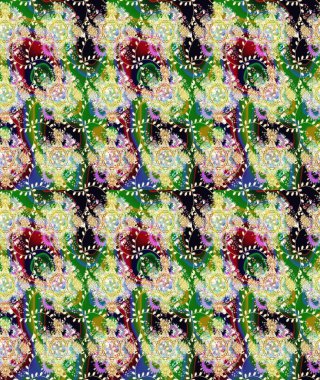 Küçük çiçekteki sevimli çiçek deseni. Robot resim. Raster illüstrasyonu.