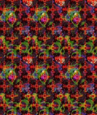 Çiçek ve yapraklı çiçek deseni. Raster illüstrasyonu. Küçük çiçekli şirin desen.