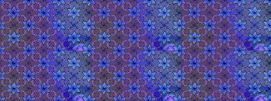 Sanat, çiçeklere ilham verir ve arka planda izler bırakır. Raster deseni. Mor el çizimi desen. Karalama çiçekleri çizim deseni.