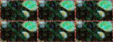 Yeşil ve siyah renkli çiçekler. Raster illüstrasyonu. Küçük çiçekte sevimli çiçek deseni var..