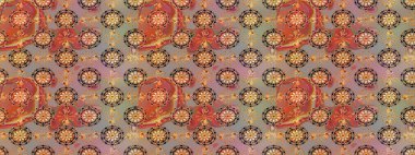 Çiçek deseni. Bej renkli çiçek eskizi. Şatafatlı bahar bahçesi dokusu. Raster illüstrasyonu. Bej renkte çiçekler.