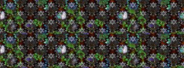 Gri renkte yaz çiçekleri. Raster deseni. Raster illüstrasyonu. Küçük çiçekte sevimli çiçek deseni var..