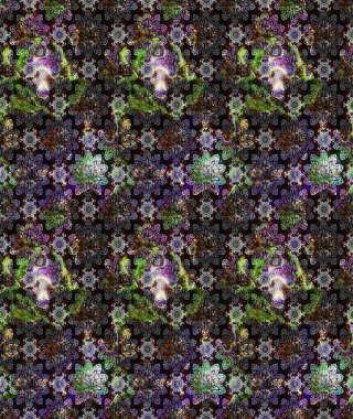 Millefleur 'lar. Küçük gri çiçekli oldukça eski bir besin torbası deseni. Tekstil, kumaş, kapaklar, duvar kağıtları, baskı, paket, koleksiyon defteri, örgü, dekupaj için çiçek arkaplanı..