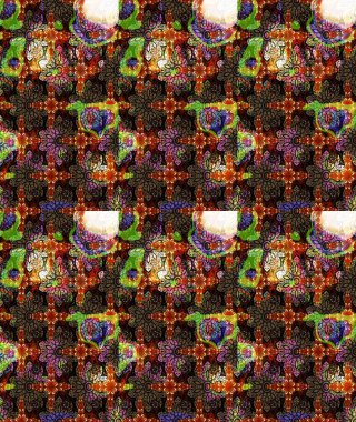 Çiçek. Raster illüstrasyonu. Taslak dekoratif arka plan, çiçek mandala. Kahverengi renklerde.