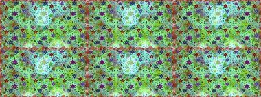 El çizimi, soyut ve süslü elementler. Suluboya resim taklit Raster çizimi. Yaz çiçekleri teması. Klasik çiçekler. Yeşil ve mavi renkler.