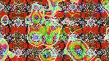 Tarafsız ve kahverengi kıvırcık çiçekler, nötr ve kahverengi renklerde şekillenir. Raster illüstrasyonu. Klasik çiçek tasarım elementleri.