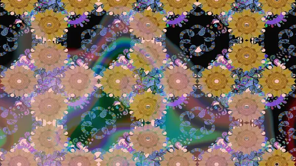 Tarafsız renklerde çiçekler. Çiçekli karalama şeklinde Raster çiçek deseni. Nazik, narin çiçek arkaplanı.