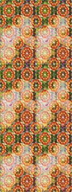 Çizgi sanatı tasarım şablonu için kusursuz sınır. Doğu tarzı element. Altın desenli çiçek dekoru. Turuncu renklerde altın element. Davetiyeler, kartlar, web sayfası için Raster illüstrasyonu.