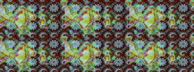 Raster illüstrasyonu. Nazikçe, renkli yaz çiçekleri. Küçük çiçekteki sevimli çiçek deseni. Raster deseni.