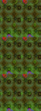 Suluboya çiçekli çiçek deseni. Yeşil renkte güzel bir tekstil. Raster illüstrasyonu.