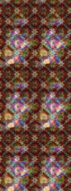 Tekstil için suluboya eskiz deseni. Şirin çiçekli, desenli, kahverengi renkli bir eskiz deseni. El çizimi çiçek çizimi deseni (fayans)).