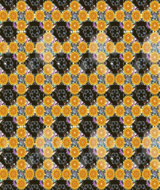 Sarı renkte güzel çiçekler olan eskiz deseni, suluboya çiçek deseni, duvar kağıdı, kart ya da kumaş için fayanslı. Raster..