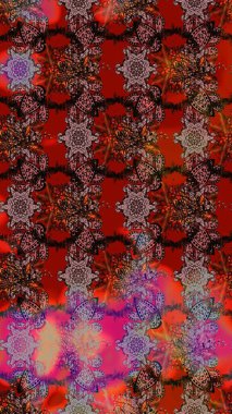 Raster deseni. Süslü kumaş deseni. Çiçekli çiçek deseni, suluboya..