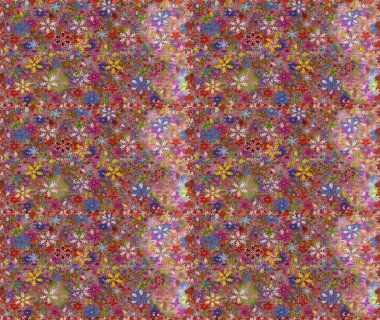 Yumuşak, bahar çiçekli arka plan. Çiçekli karalama şeklinde Raster çiçek deseni. Kahverengi ve pembe renkte çiçekler.