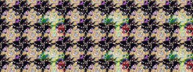 Siyah renkli çiçekler. Çiçekli karalama şeklinde Raster çiçek deseni. Nazikçe, güzel çiçek arkaplanı..