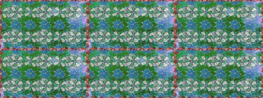 Manzaralı çiçek deseni. Sevgililer günü ve tebrik kartı konsepti için şık bir davetiye. Üst manzara, yumuşak yeşil ve mavi renkli. Çiçek kompozisyonu, el boyası, hassas şablon..