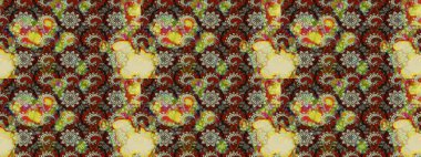 Şirin çiçekli, desenli, rengarenk eskiz deseni. Tekstil için suluboya eskiz deseni. El çizimi çiçek çizimi deseni (fayans)).