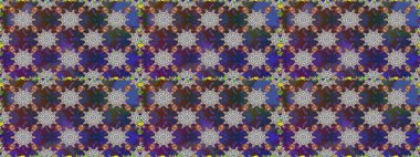 Sevimli çiçek raster deseni. Gri ve mor renkli çiçekler. Renkli Yaz Temalı Kusursuz Arkaplan. Düz Çiçek Elementleri Tasarımı.