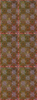 Raster Çiçek İllüstrasyonu güzel tekstil. Kahverengi ve bej renklerde etnik çiçeklerle kusursuz bir desen..