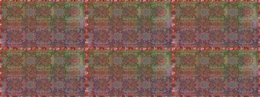 Kusursuz Chichi kumaş deseni. Renkli Bahar Temalı Kusursuz Arkaplan. Raster illüstrasyonu. Düz Çiçek Elementleri Tasarımı. Çiçek deseni.