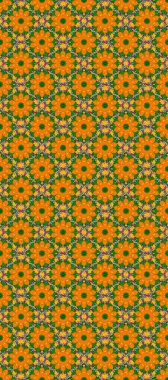 Raster. Düz Çiçek Elementleri Tasarımı. Renkli Bahar Teması Kusursuz Arkaplan.