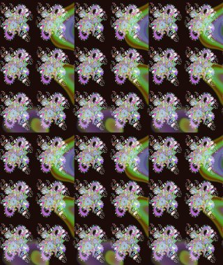 Küçük renkli çiçekler. Moda baskıları için zarif bir şablon. Gri çiçekli bahar çiçekleri. Motley illüstrasyonu. Küçük çiçekte şirin desenler.