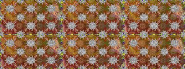 Küçük çiçekteki sevimli çiçek deseni. Raster deseni. Kahverengi renkte yaz çiçekleri. Raster illüstrasyonu.