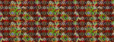 Kabile sanatı boho baskısı, klasik çiçek arkaplanı. Arkaplan dokusu, duvar kağıdı, çiçek temalı renkler. Soyut etnik raster çizim kalıbı.