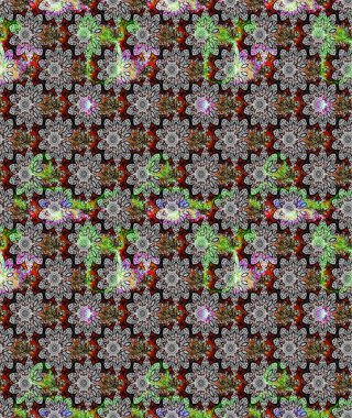Soyut çiçek çizim kalıbı arka planı. Raster deseni. Küçük çiçekteki sevimli çiçek deseni. Raster illüstrasyonu. Gri renklerde.