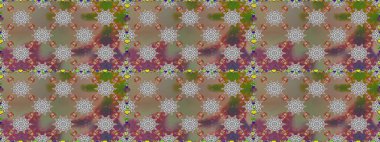 El çizimi Raster çizimi. Duvar kağıdı, web sitesi arka planı, ambalaj kağıdı, davetiye, broşür, afiş veya web sitesi için kusursuz çiçek deseni kullanılabilir. Parlak elementlerin.