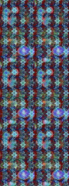 Suluboya çiçekli çiçek deseni. Raster illüstrasyonu. Mavi ve kahverengi renkli güzel tekstil.