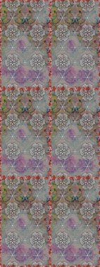 Çiçeklerle suluboya desenli çiçek deseni. Raster illüstrasyonu. Gri ve nötr renklerde Asyalı tekstil.