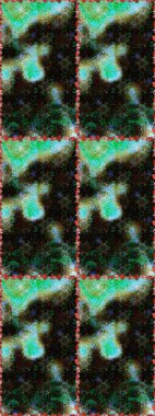 Yumuşak, bahar çiçekleri yeşil ve siyah renklerde. Raster deseni. Raster illüstrasyonu. Patlayan çiçekler soyut yerleştirilmiş.