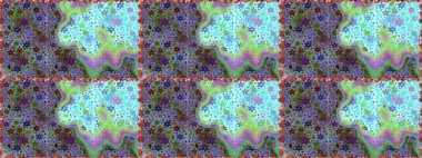 Çiçek. Tarafsız ve mavi renklerde. Kusursuz dekoratif arka plan, çiçek mandala. Raster illüstrasyonu.